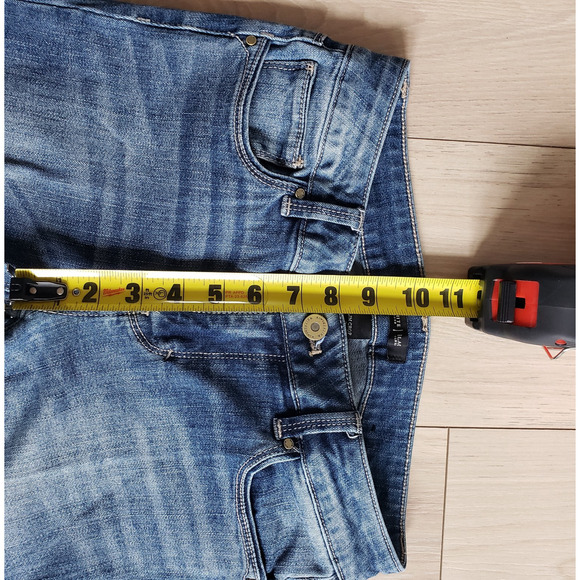 WHBM Jeans Womens 2 Slim Crop Flare Demin Capri Slits Low Rise Western Y2K Pants - Picture 6 of 14